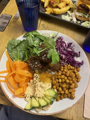 Falafel bowl  at Seeds for the Soul in Edinburgh