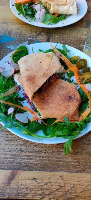 Rainbow wrap at Seeds for the Soul in Edinburgh