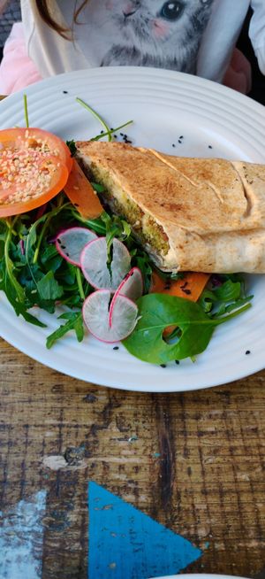 Middle eastern wrap at Seeds for the Soul in Edinburgh