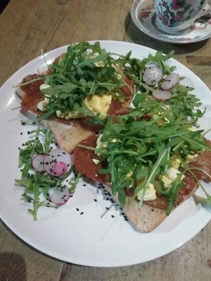 bacon and tofu scramble at Seeds for the Soul in Edinburgh