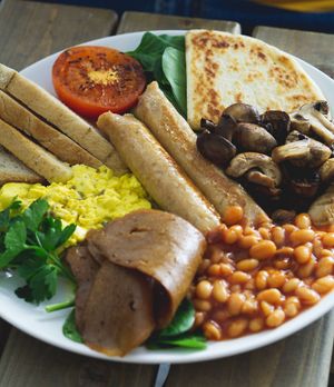 Full cooked breakfast at Seeds for the Soul in Edinburgh