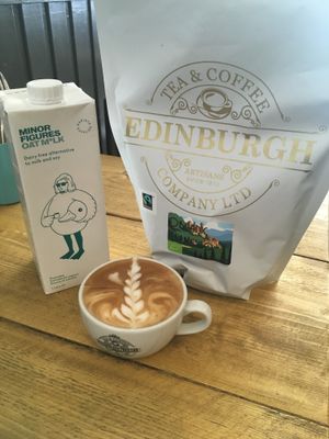 Best coffee and milk combo ever at Seeds for the Soul in Edinburgh