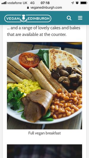 Full breakfast  at Seeds for the Soul in Edinburgh