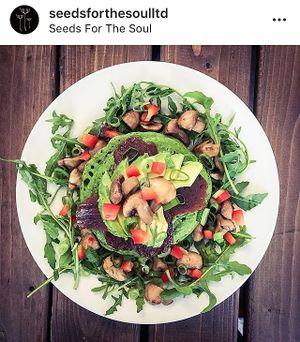 Spinach pancakes  at Seeds for the Soul in Edinburgh