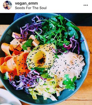 Asian Soul Bowl salad  at Seeds for the Soul in Edinburgh