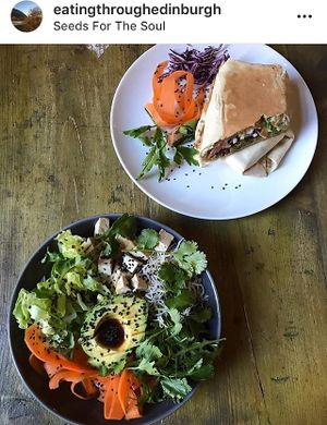 Asian Soul Bowl and Middle Eastern Wrap at Seeds for the Soul in Edinburgh