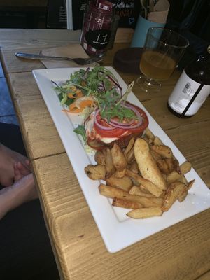 burger (without the bread)  at Seeds for the Soul in Edinburgh