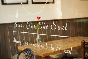 Window  at Seeds for the Soul in Edinburgh