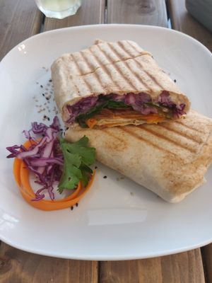 Rainbow wrap at Seeds for the Soul in Edinburgh