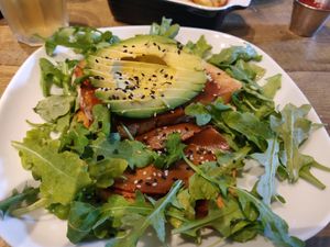 Avo bacon toast at Seeds for the Soul in Edinburgh