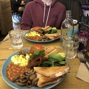 Full vegan breakfast  at Seeds for the Soul in Edinburgh