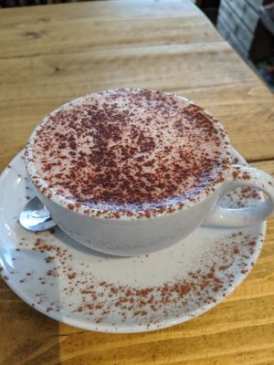 decaf oatmilk latte at Seeds for the Soul in Edinburgh