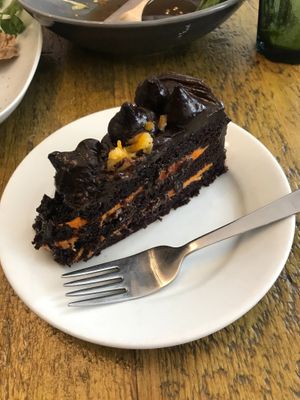 Chocolate orange fudge cake  at Seeds for the Soul in Edinburgh