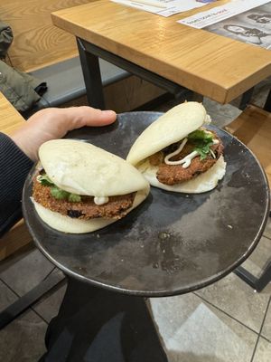 Mushroom bao buns  at Wagamama in South Wirral