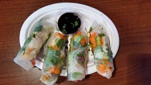 Spring rolls at Warzywniak Trzebnicka in Wroclaw