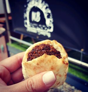 vegan mini pita with felafel (available for catering) at Medani Bakery in Bondi Junction