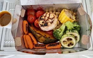 Roasted vegetables and sauce  at Casa Graviola - Leblon in Rio De Janeiro