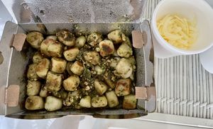 Noque with a side of vegan cheese at Casa Graviola - Leblon in Rio De Janeiro