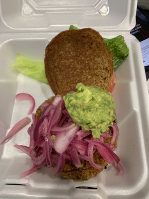 Tasty pickled onions   at DFW - Twisted Root Burger - TA in Dallas