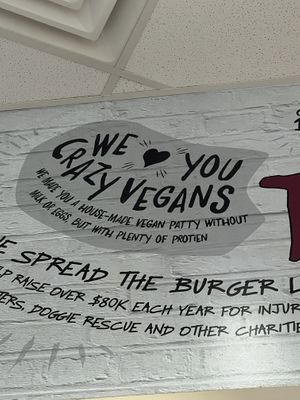 Sign above register.  at DFW - Twisted Root Burger - TA in Dallas