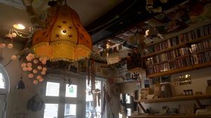 Nice music and travel books  at Horieza in Kobe