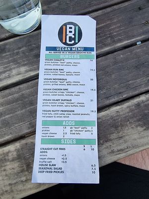 Vegan Menu 1/2 at Culture Burger Joint in Nelson