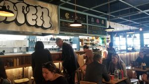 Busy kitchen, fast service. at Culture Burger Joint in Nelson