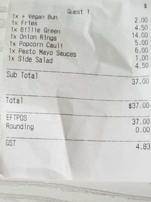 That annoying vegan bun surcharge! at Culture Burger Joint in Nelson