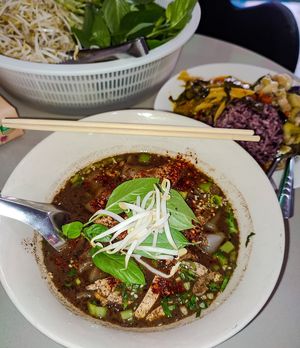Guay Tiew Jay (vegetarian Thai Noodle Soup) at T&I Tien Sin in Pattaya