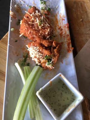 Hot wangs (maki mushrooms) with vegan ranch at Second Nature in San Diego