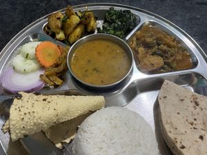 The best thali set I’ve had in Nepal in my short stay here thus far! Amazing to see the word vegan in Nepal. Prices amazing for the quality. Friendly smiling family😄 at Lumbini Sat Saheb Pure Vegetarian Food in Lumbini