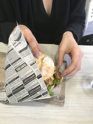 Hamburguesa vegana de pollo  at Veggie Burger in Vigo