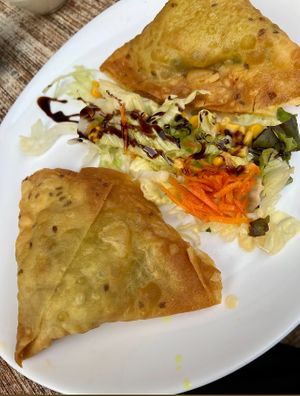 Vegan Samosas  #Veganuary at Die Waffel in Wiesbaden