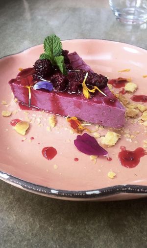 Cheesecake  at Justo Restaurant in Medellin