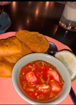 Empanada   at Justo Restaurant in Medellin