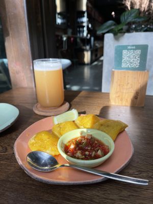 Empanaditas  at Justo Restaurant in Medellin