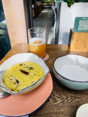 Daal with rice  at Justo Restaurant in Medellin