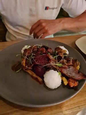 A peruvian dish - very good at Justo Restaurant in Medellin