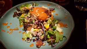 Patata Justa (hashbrown) at Justo Restaurant in Medellin