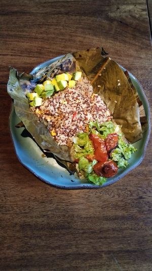 Tamal at Justo Restaurant in Medellin
