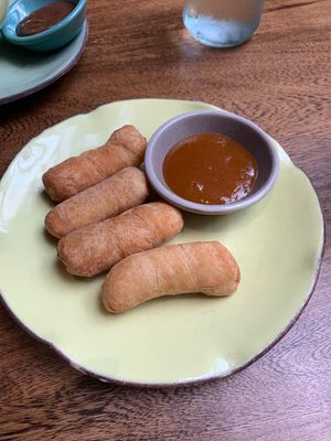 Stuffed cheese sticks  at Justo Restaurant in Medellin