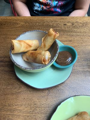 Spring rolls at Justo Restaurant in Medellin