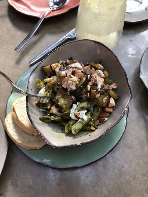 penne pesto at Justo Restaurant in Medellin