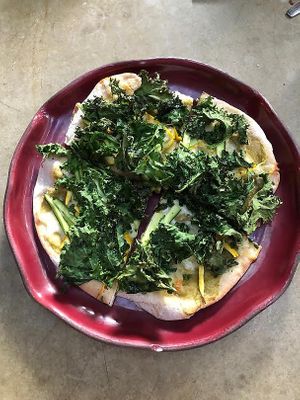 pizza with delicious cheese at Justo Restaurant in Medellin