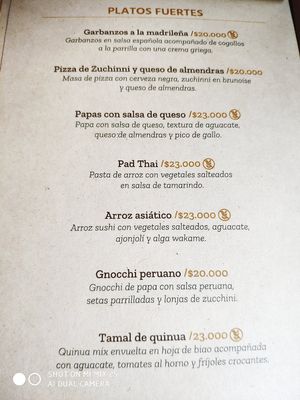 Menú Marzo 2020 at Justo Restaurant in Medellin