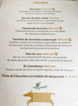 Menú Marzo 2020 at Justo Restaurant in Medellin