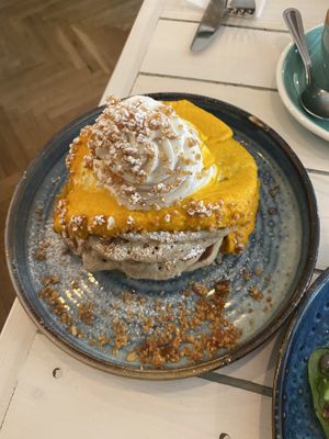 Vegan Carrot Cake pancakes  at STHLM Brunch Club in Stockholm