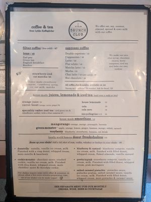 Menu 2 at STHLM Brunch Club in Stockholm