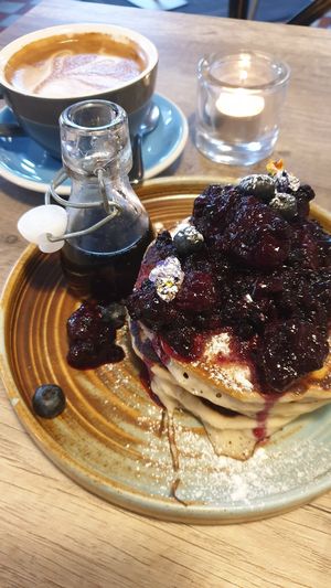 Vegan pancakes at STHLM Brunch Club in Stockholm