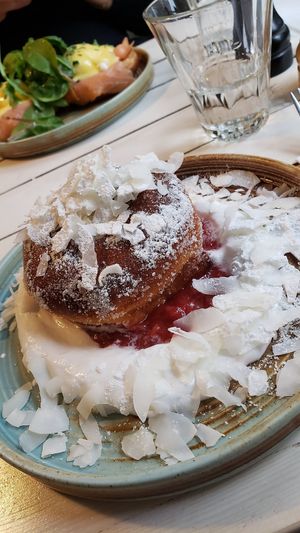 Vegan Stuffed Brioche "Donut" at STHLM Brunch Club in Stockholm